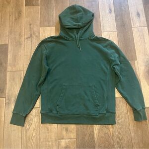 J.Crew Sweatshirt Mens Small Green Hoodie Vintage Fleece Sweater Faded Adult